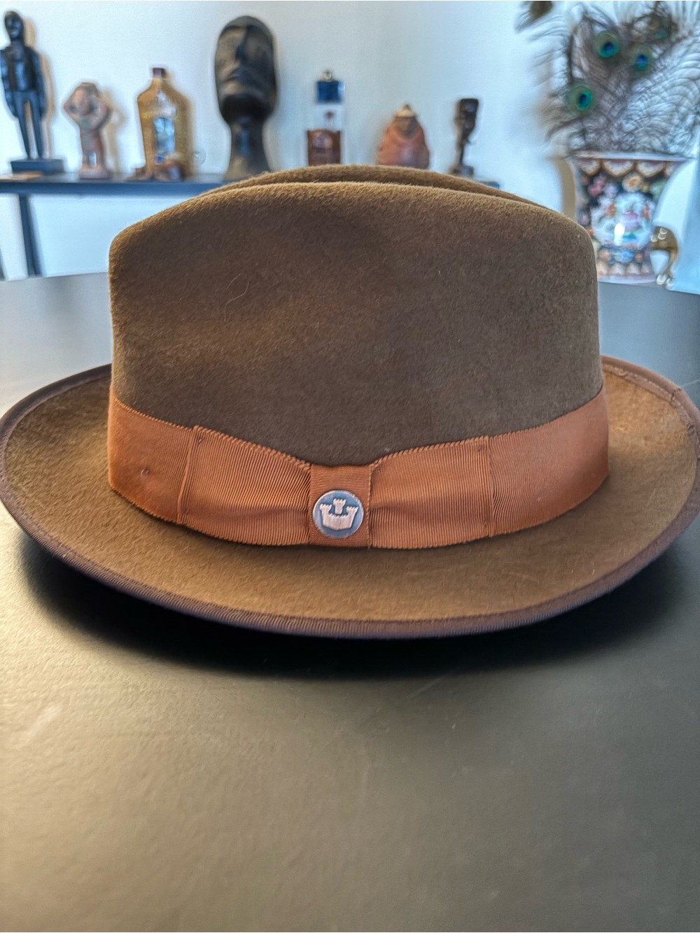 Goorin Bros Brown Felt Fedora with Tan Band